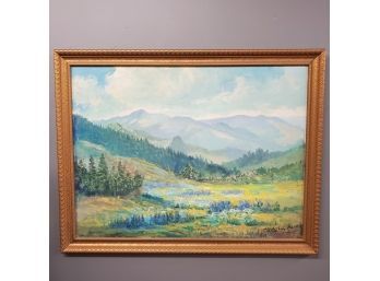 Clyde Leon Keller Oil On Canvas Siskiyou Valley, Northern California 1959 Framed Art