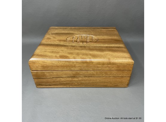 Monogramed Filipino Boa Wood Box