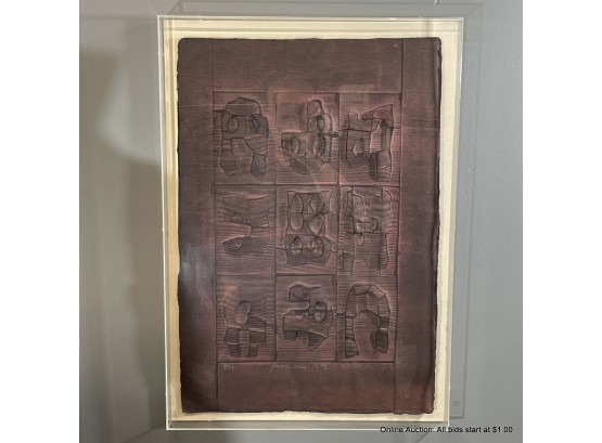 Cheung Yee Embossed Paper In Frame