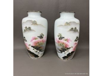 Pair Of Japanese Cloisonne Vases