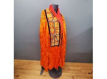 Chinese Silk And Linen Embroidered Cape
