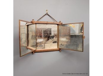 Antique Tri-fold Hanging Vanity Mirror