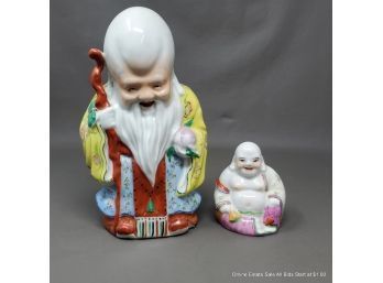 Two Chinese Porcelain Buddhas