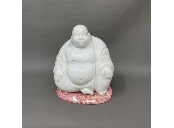 Marble Buddha On Rhodochrosite Slab