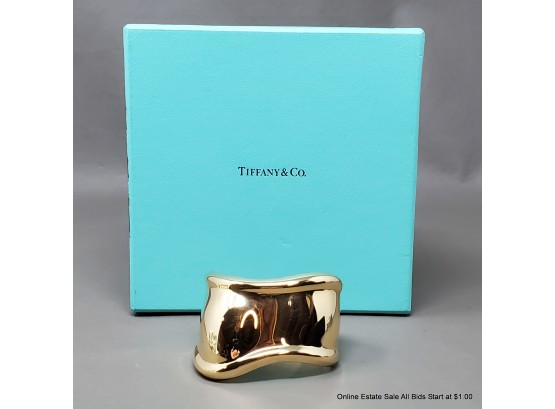 Tiffany & Co. Elsa Peretti 18K Gold Medium Bone Cuff Bracelet 82 Grams