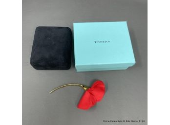 Tiffany & Co. Gold Poppy Brooch Elsa Peretti 18k Silk Amapola Flower 13 Grams