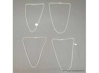 Four Sterling Silver Chain Necklaces 36 Grams