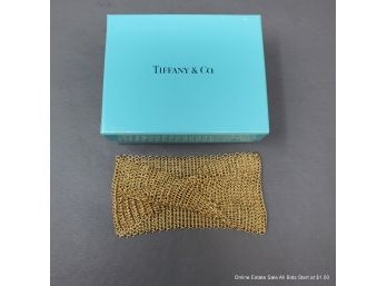 Tiffany & Co. Elsa Peretti 18K Yellow Gold Mesh Wide Bracelet Medium 82 Grams