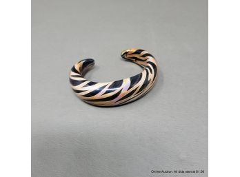2007 Kevin O'Grady Borosilicate (Pyrex) Glass Cuff Bracelet Tiger Print