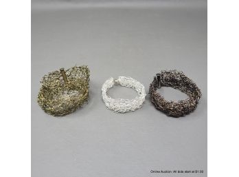 Three Woven Wire Bracelets