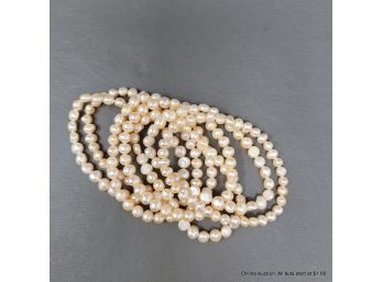 Seven Freshwater Pearl Elastic Stretch Bracelets