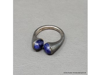 Sterling Silver And Lapis Ring 4 Grams