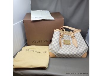 Louis Vuitton 2008 Hampstead MM Damier Azur Tote Bag