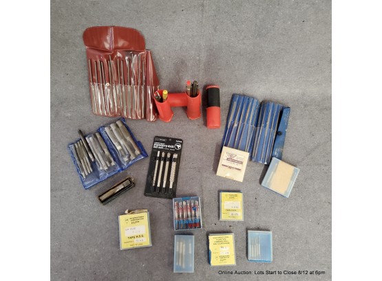 Assorted Mini Files, Red Floor Taps, Thredfloer Tapscounter Sink Bits And More
