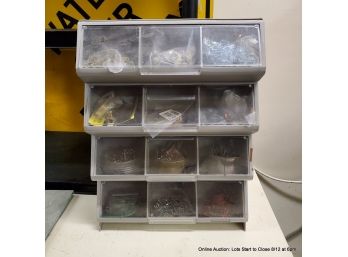 Stack-on Plastic Organizer Full Of Screws & Nails