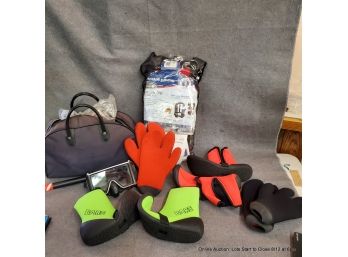 Mustang Inflatable PFD, Dive Boots (size 44/45), Dive Gloves, Mask, Snorkel