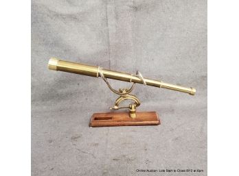 Haley's Comet Memorial Telescope (30x40) Made In Japan On Vintage Fishing Rod Stand