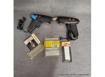 Two Bostik Model 207 Hot Glue Guns And Glue/hot Caulk Sticks