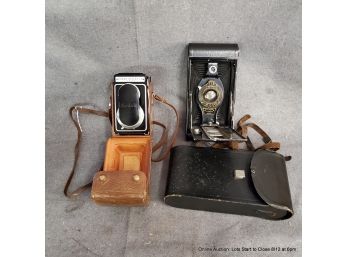 Brownie #3A Folding Autographic & Kodax Reflex IA Camera