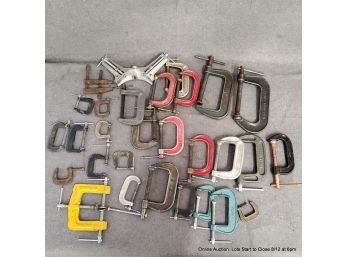 29 C-Clamps Including: Cincinatti Tool, Armstrong, Great Neck, Hargrave Mostly USA Some Taiwan