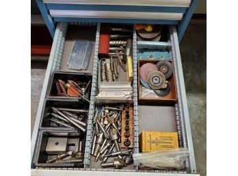 Lot Of Assorted Drill Bits, Sanding Discs, Vintage Valve Reseating Tool, Reamer & More