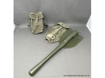 Canvas US Military Shovel & Entrenching Tool And Carrier For Attaching To Belt