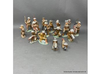 17 Barclay Manoil Antique WWI Metal Toy Figurines