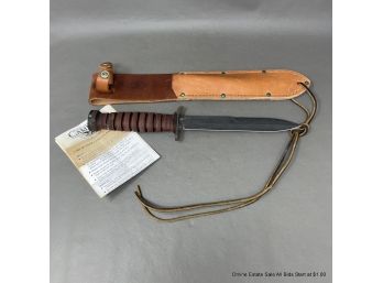 Camillus Fighting Knife With Leather Sheath