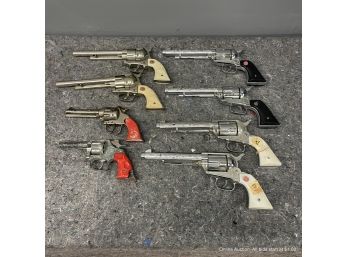 Lot Of 8 Cap Guns Nichols, Hubley, Kilgore Bronco
