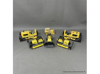 Lot Of Five Tonka And One Matchbox Bulldozer Toy Vehicles