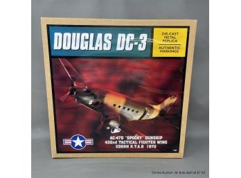 Douglas DC-3 Die Cast Metal Replica With Authentic Markings In Original Box
