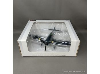 Limited Edition F4U-1 Corsair Airplane Die Cast Metal Collector Bank In Original Sealed Box