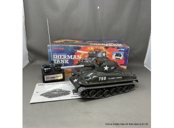 Radio-Controlled Sherman Tank By Radio Shack In Original Box