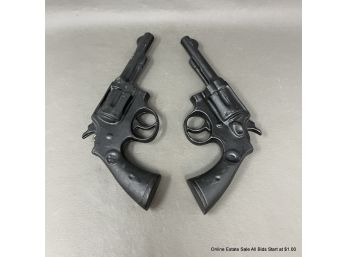 Pair Of Cast Aluminum Revolver Replica