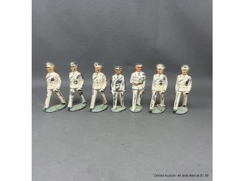 Seven Vintage 1930s Navy Cast Toy Figurines