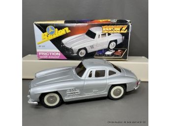 Vintage 90s Toy Model Of 1956 Benz In Silver With Original Box