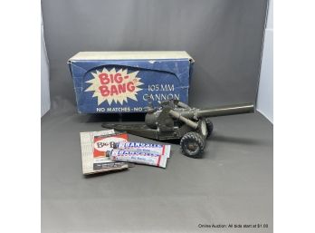 Vintage Big Bang 105mm Carbide Cast Iron Cannon With Box/accessories