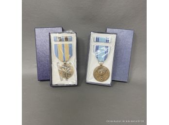 Lot Of Two Military Service Medal Sets, Armed Forces Reserve And Air Forces Reserve With Original Boxes