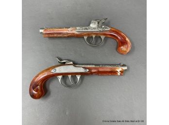 Pair Of Vintage Hubley Flintlock JR Pirate Toy Cap Pistols