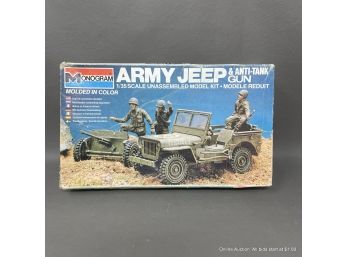 Army Jeep & Anti-tank Gun 1/35 Scale Unassembled Model Kit In Original Opened Box