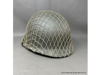 Military Helmet With Strap, Liner And Net