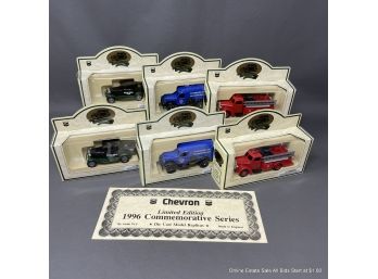 Lot Of Six Chevron Classic Trucks Die-Cast Models In Original Boxes From 1196 Commemorative Series