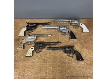Lot Of Six Vintage Revolver Toy Cap Guns