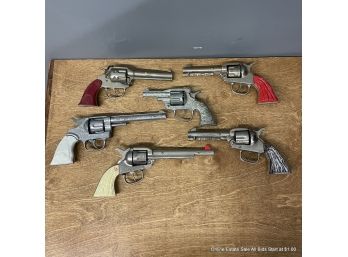 Lot Of Six Replica Revolver Toy Cap Guns By Kilgore