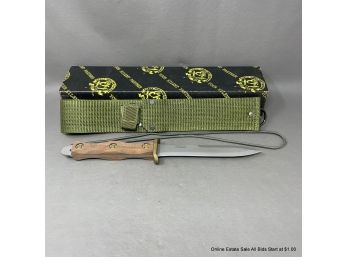 John Ek Limited Edition Wood Handled Commando Knife In Original Box With Green Web Sheath