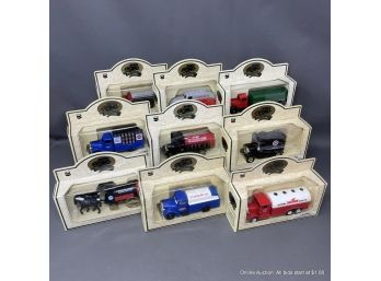 Lot Of Nine Chevron Die Cast Metal Replica Toy Vehicles In Boxes