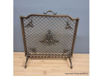 Antique Brass Fire Screen (Local Pickup Or UPS Store Ship)