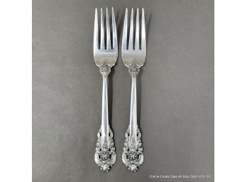 Two Wallace Grande Baroque Sterling Silver Salad Forks 86 Grams