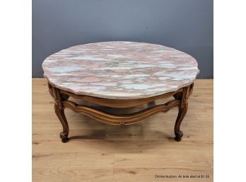 Marble Top French Provincial Coffee Table
