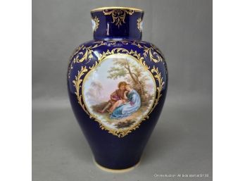 Antique Meissen Hand-Painted Porcelain Vase